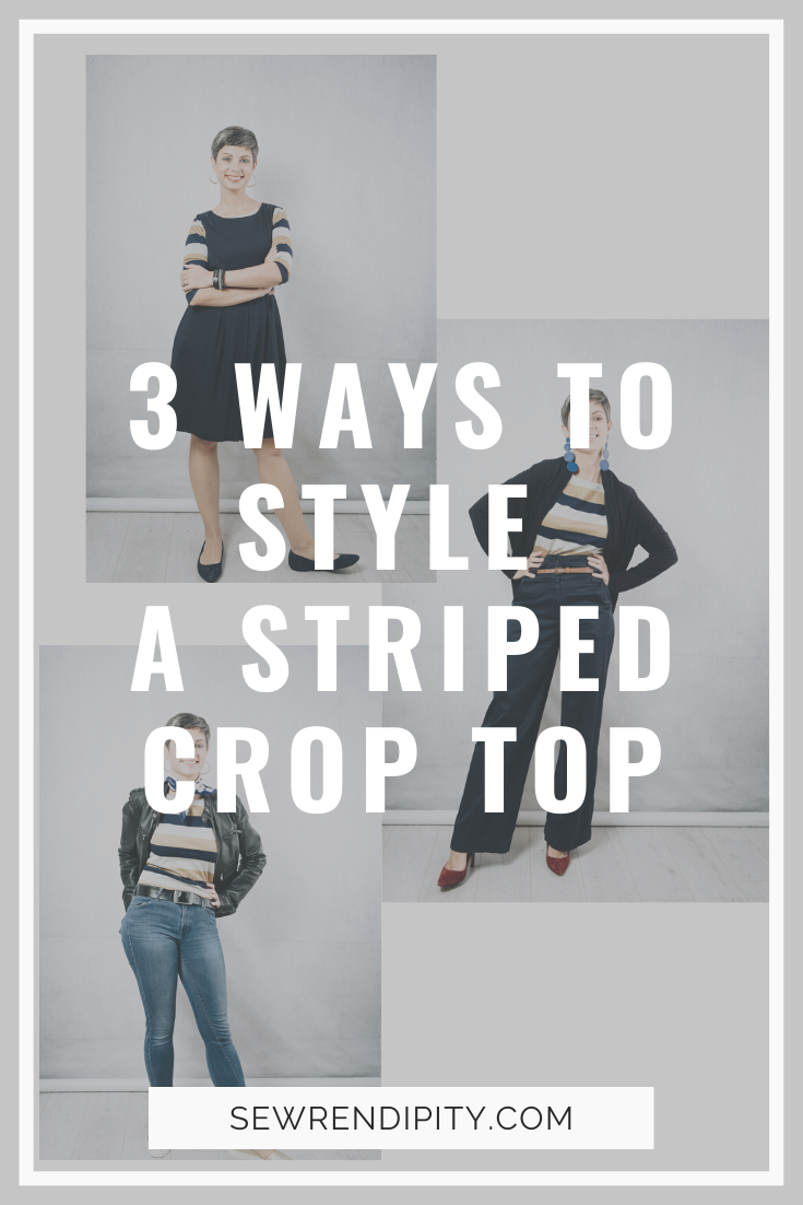 3 ways to style a DIY striped crop top made using the Seamwork Astoria pattern.
Sewing | OOTD | Handmade style