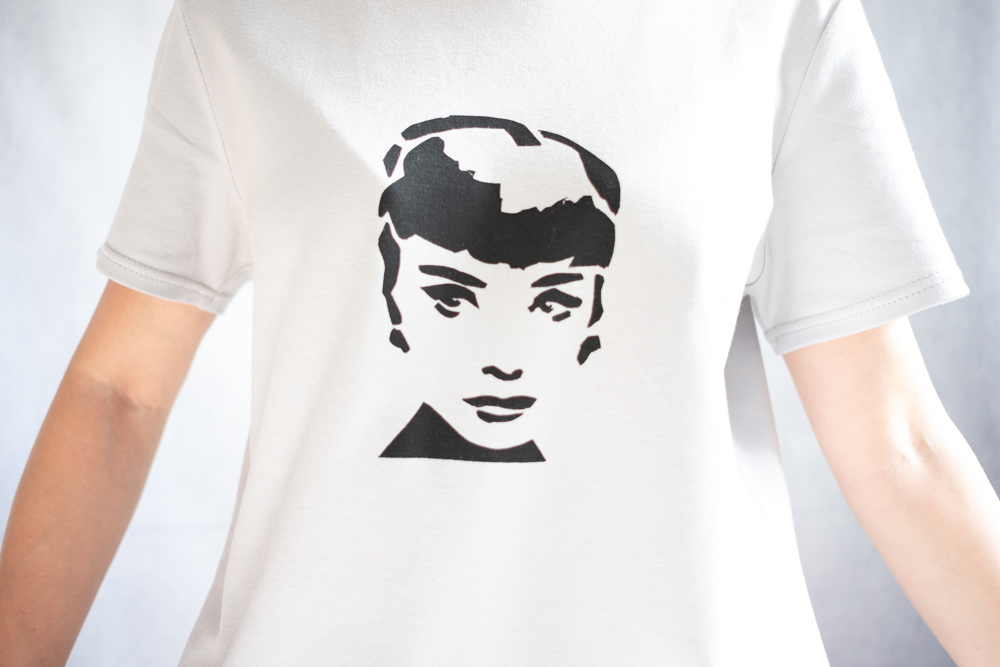 Diy T Shirt With Screenprinted Audrey Hepburn Secondo Piano Basic Instinct